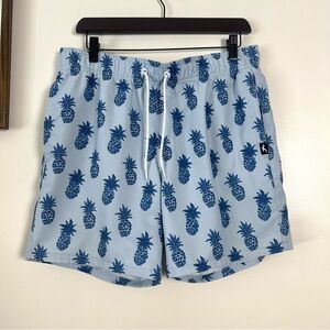 Hollister Light Blue Lined Pineapple Swimming Trunks